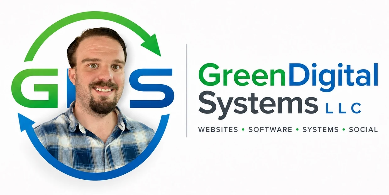 Chris Green, founder of GreenDigital Systems LLC, with GDS branding
